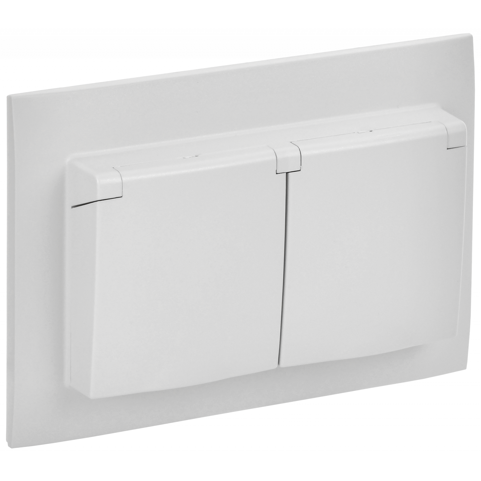 SKANDY Розетка 2-местная и крышкой 16А в сборе IP44 SK-R12W арктический белый IEK