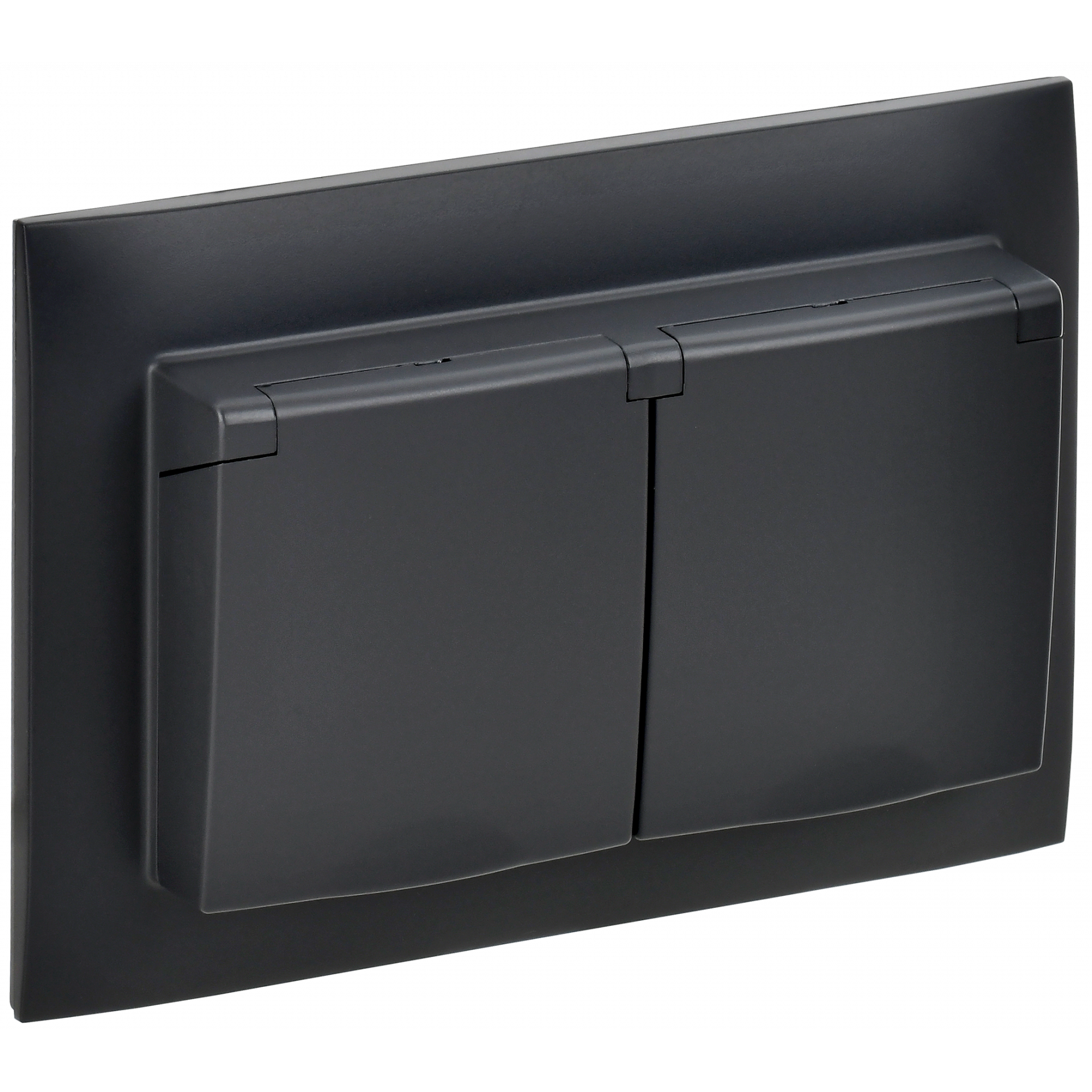 SKANDY Розетка 2-местная и крышкой 16А в сборе IP44 SK-R12Bl черный IEK