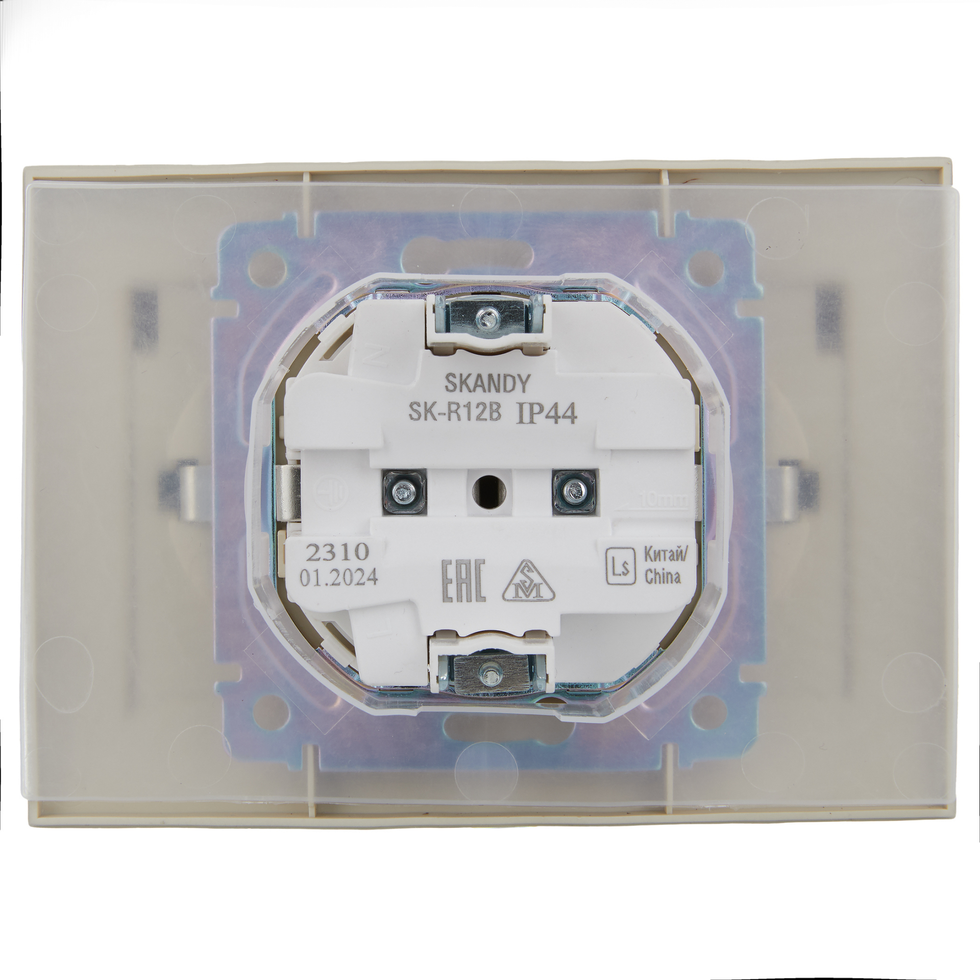 SKANDY Розетка 2-местная и крышкой 16А в сборе IP44 SK-R12B бежевый IEK
