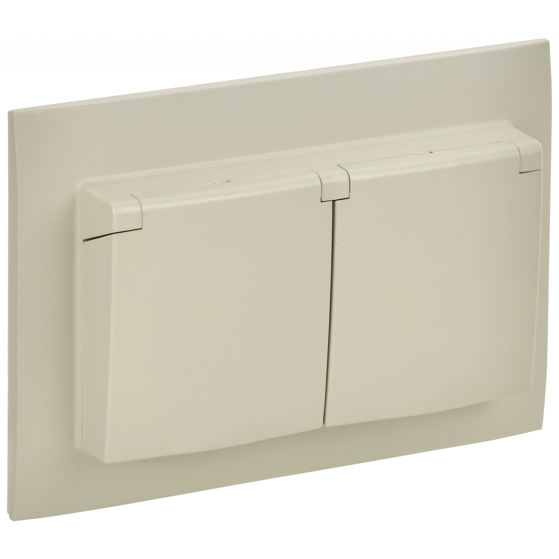 SKANDY Розетка 2-местная и крышкой 16А в сборе IP44 SK-R12B бежевый IEK