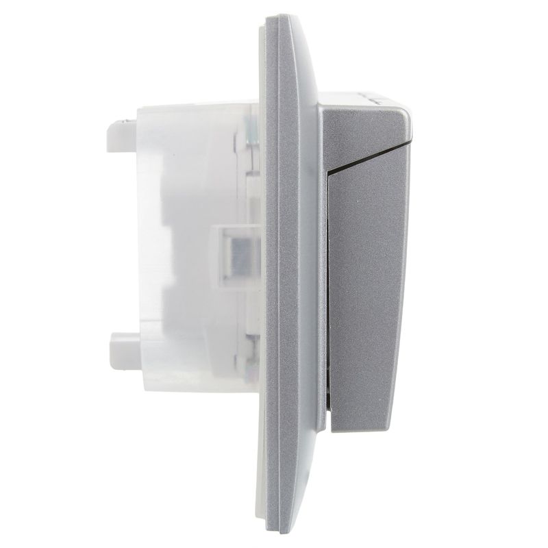 SKANDY Розетка 2-местная и крышкой 16А в сборе IP44 SK-R12S серебряный IEK