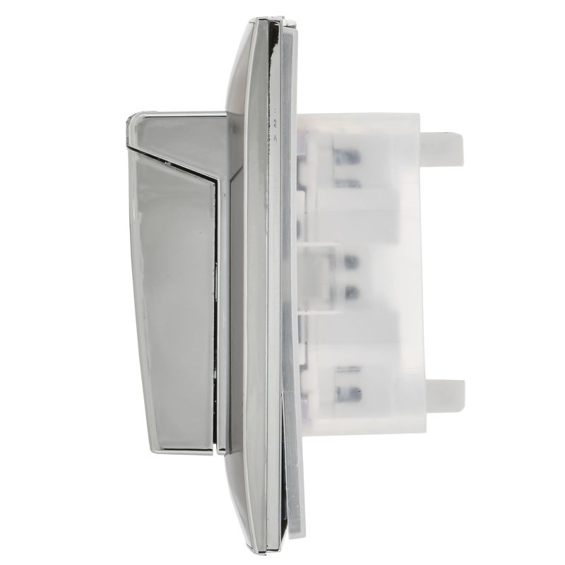 SKANDY Розетка 2-местная и крышкой 16А в сборе IP44 SK-R12N металл никель IEK