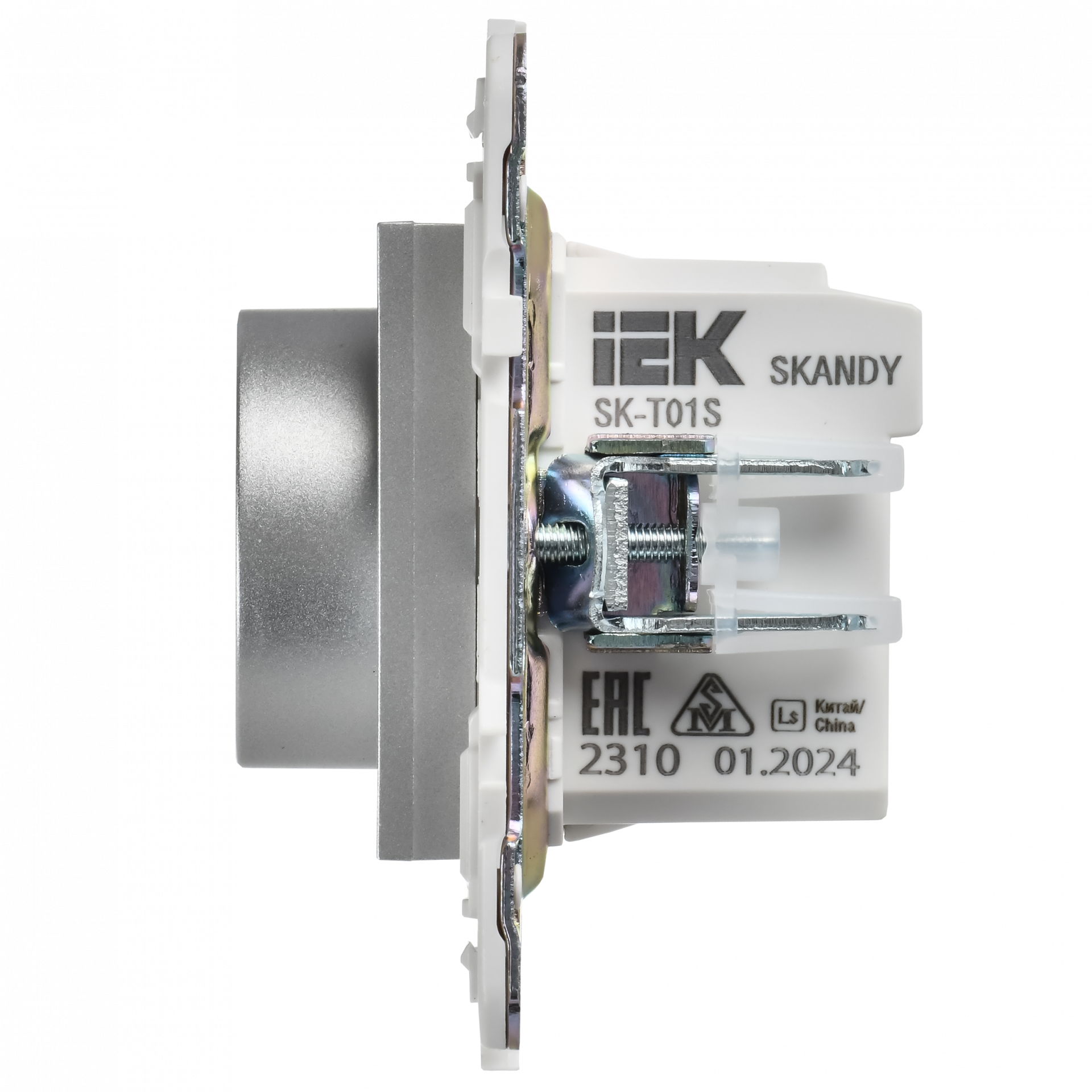 SKANDY Термостат электронный с индикацией SK-T01S серебряный IEK