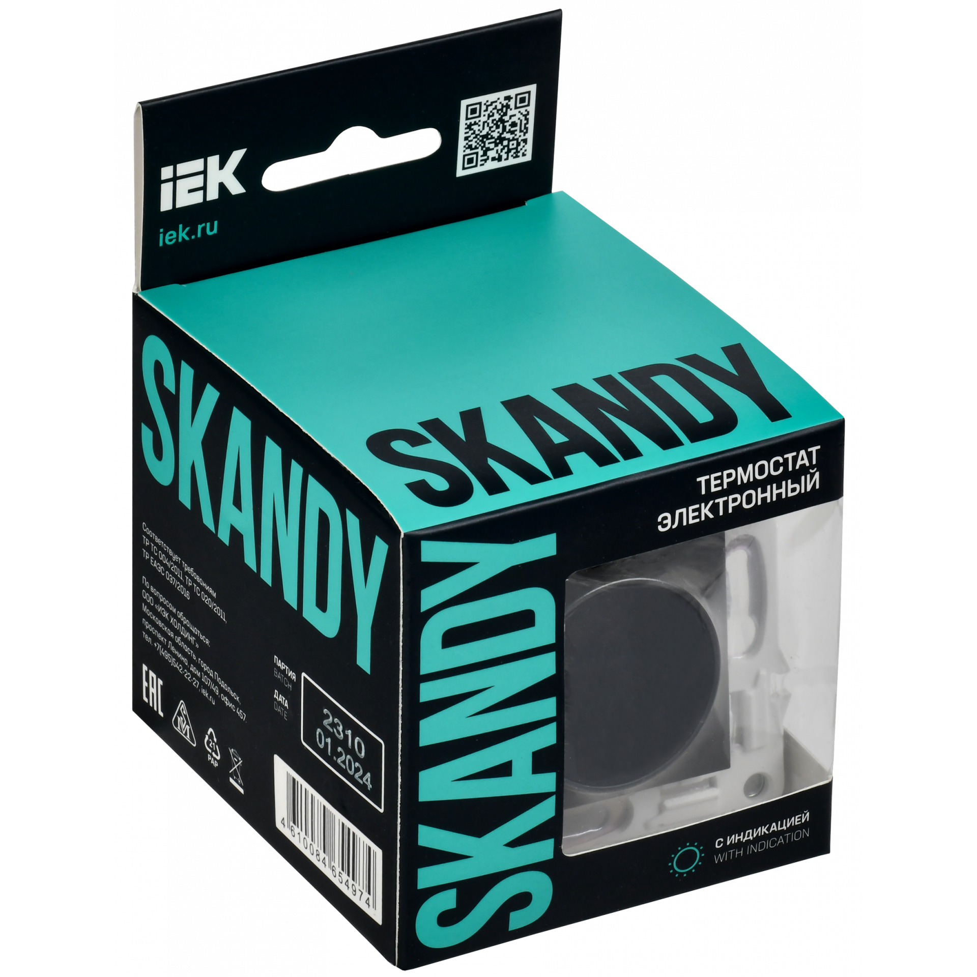 SKANDY Термостат электронный с индикацией SK-T01G графит IEK