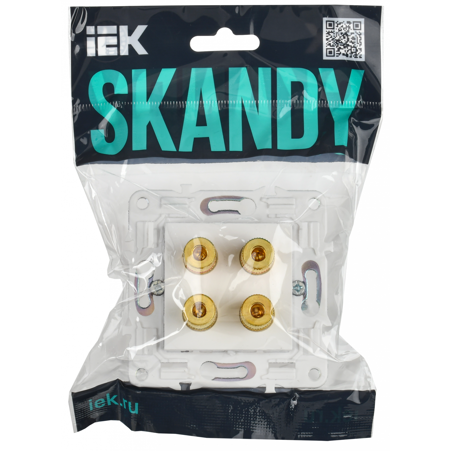 SKANDY Аудиорозетка 4-местная SK-A01W арктический белый IEK