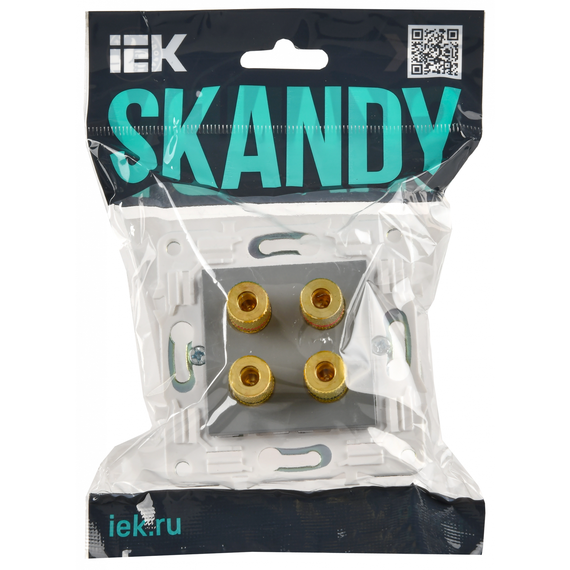 SKANDY Аудиорозетка 4-местная SK-A01Gr серый IEK