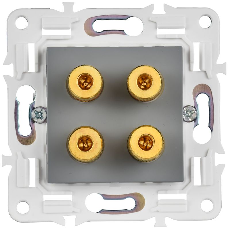 SKANDY Аудиорозетка 4-местная SK-A01Gr серый IEK