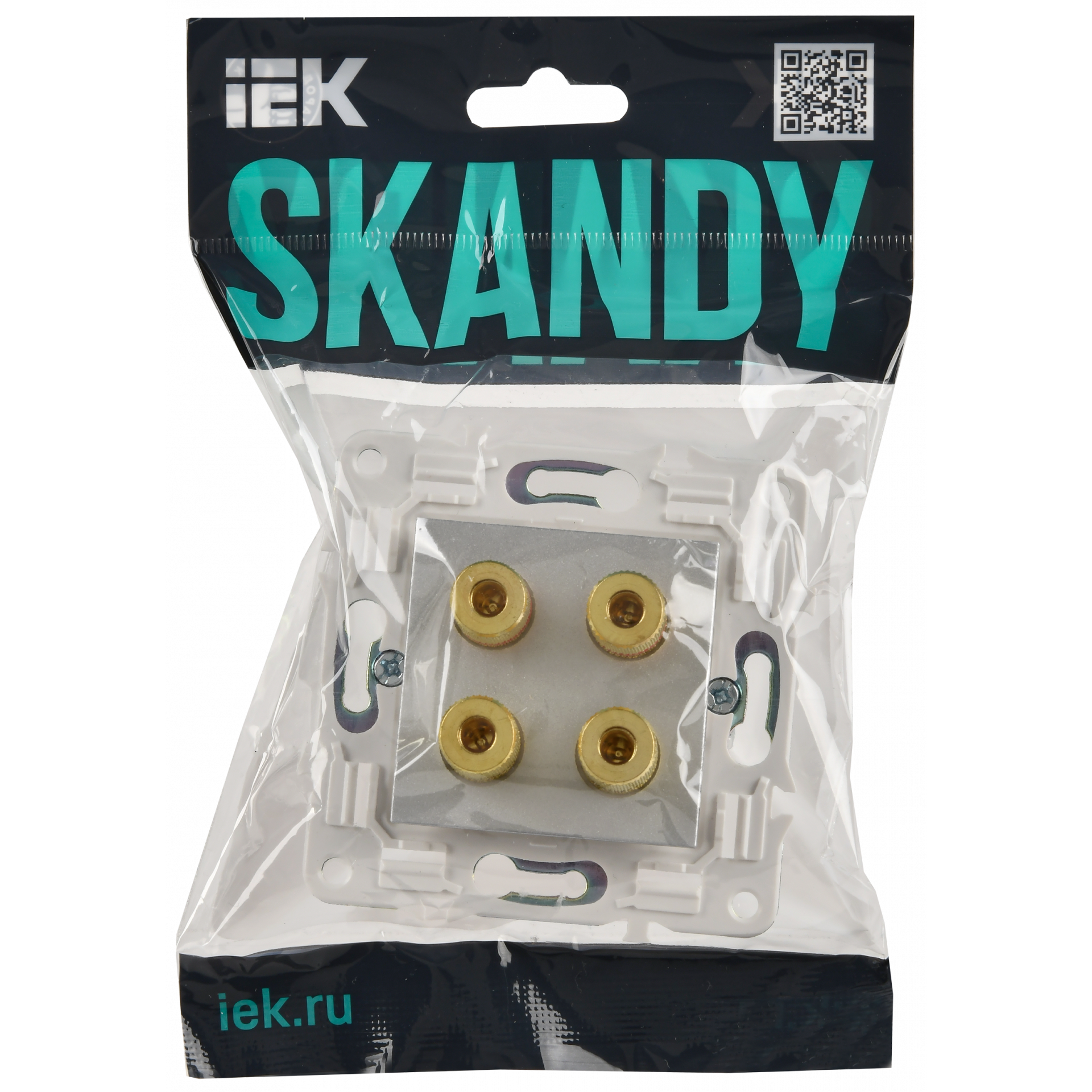 SKANDY Аудиорозетка 4-местная SK-A01S серебряный IEK