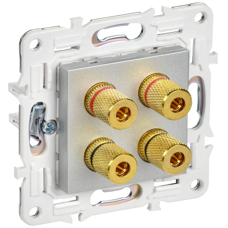 SKANDY Аудиорозетка 4-местная SK-A01S серебряный IEK