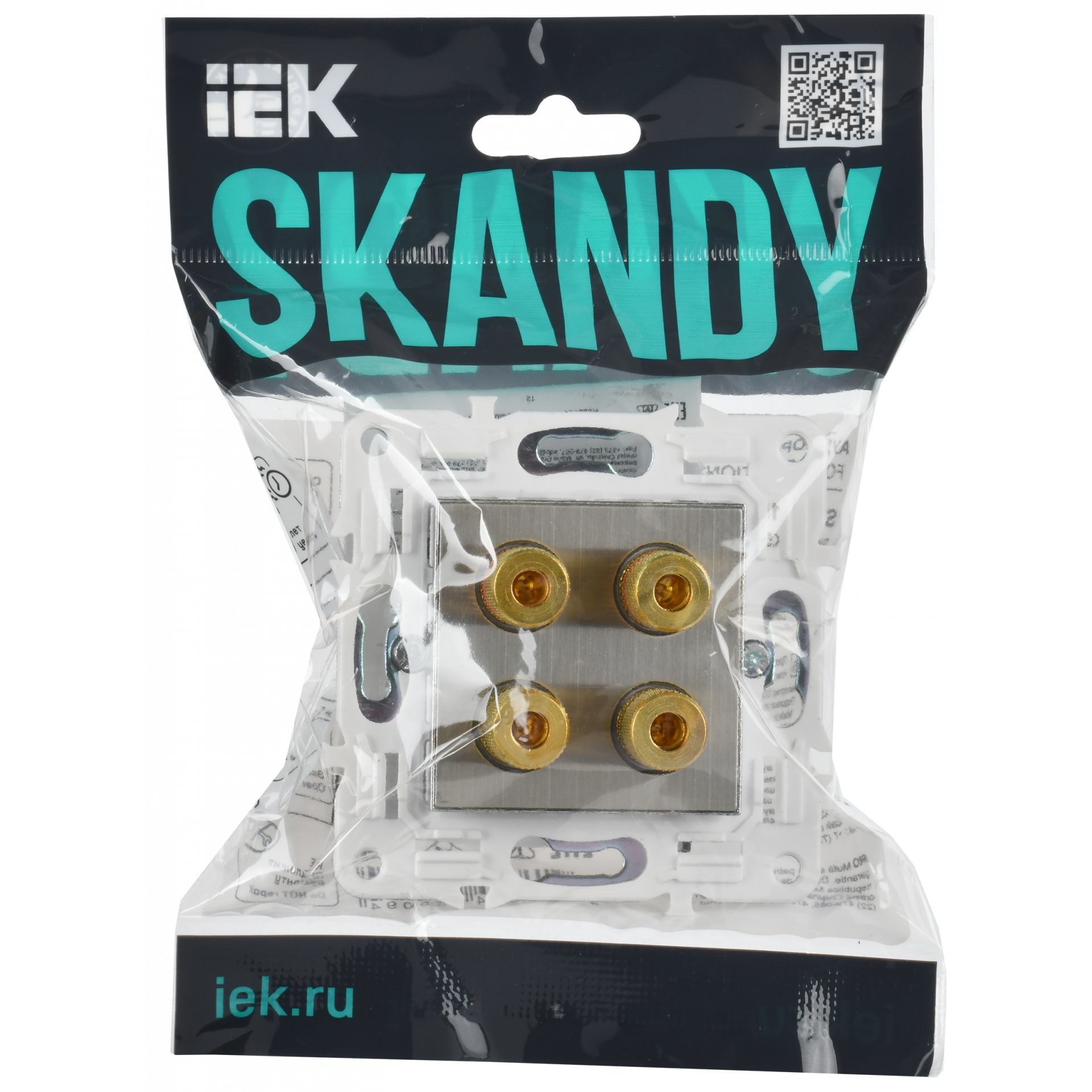 SKANDY Аудиорозетка 4-местная SK-A01N металл никель IEK