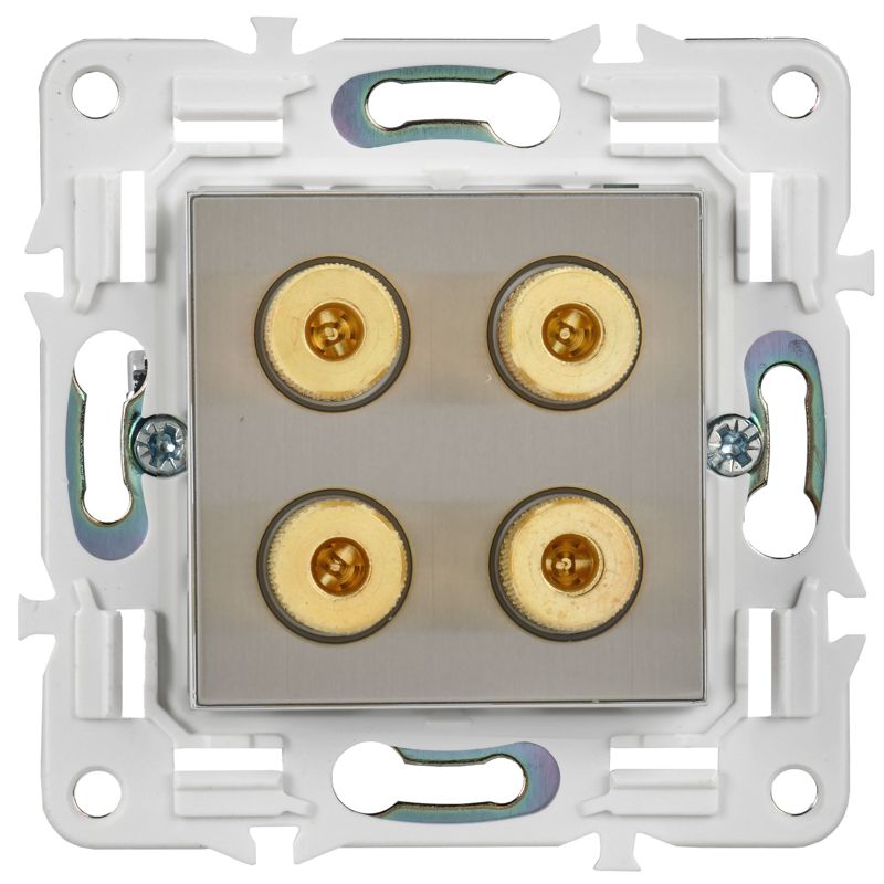 SKANDY Аудиорозетка 4-местная SK-A01N металл никель IEK