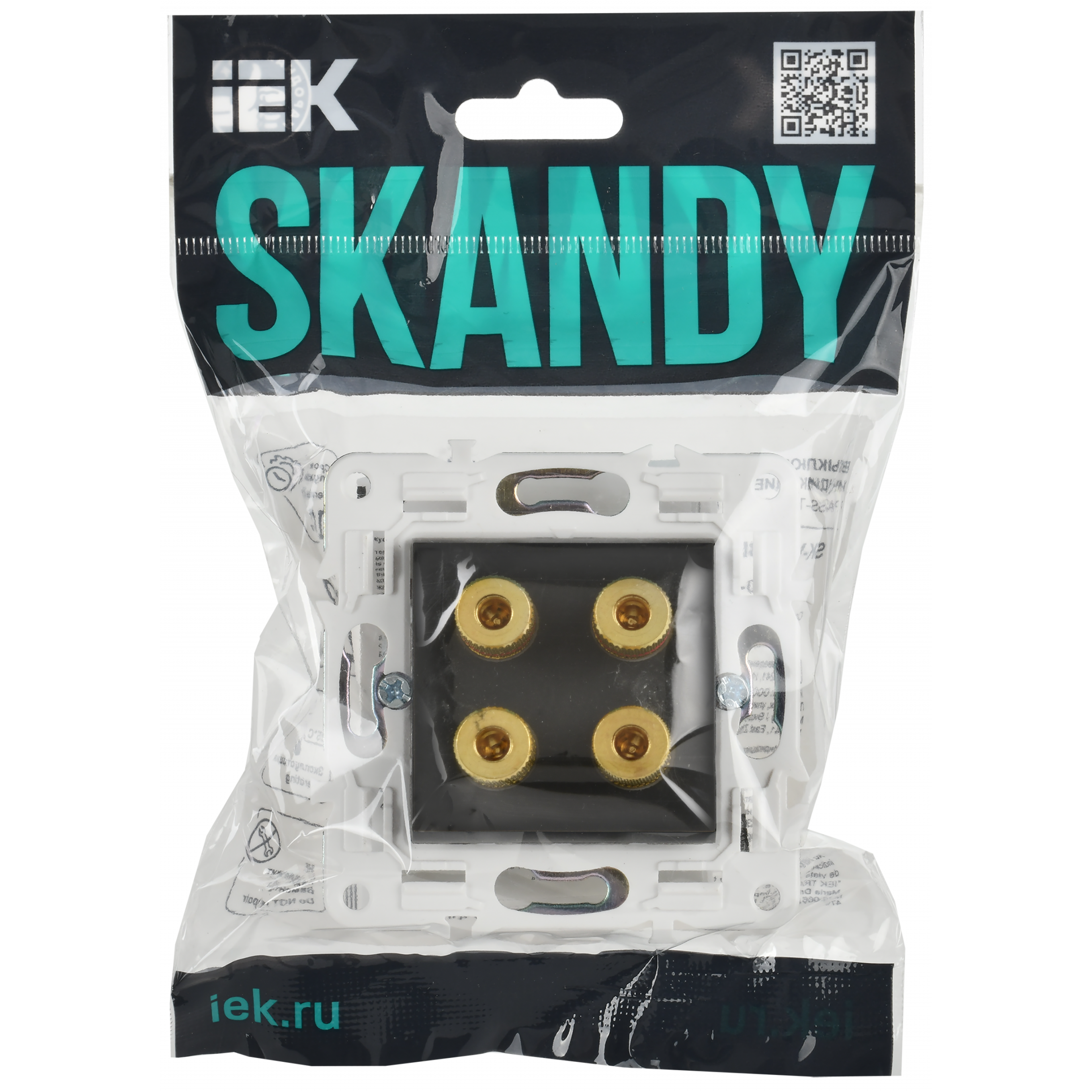 SKANDY Аудиорозетка 4-местная SK-A01G графит IEK