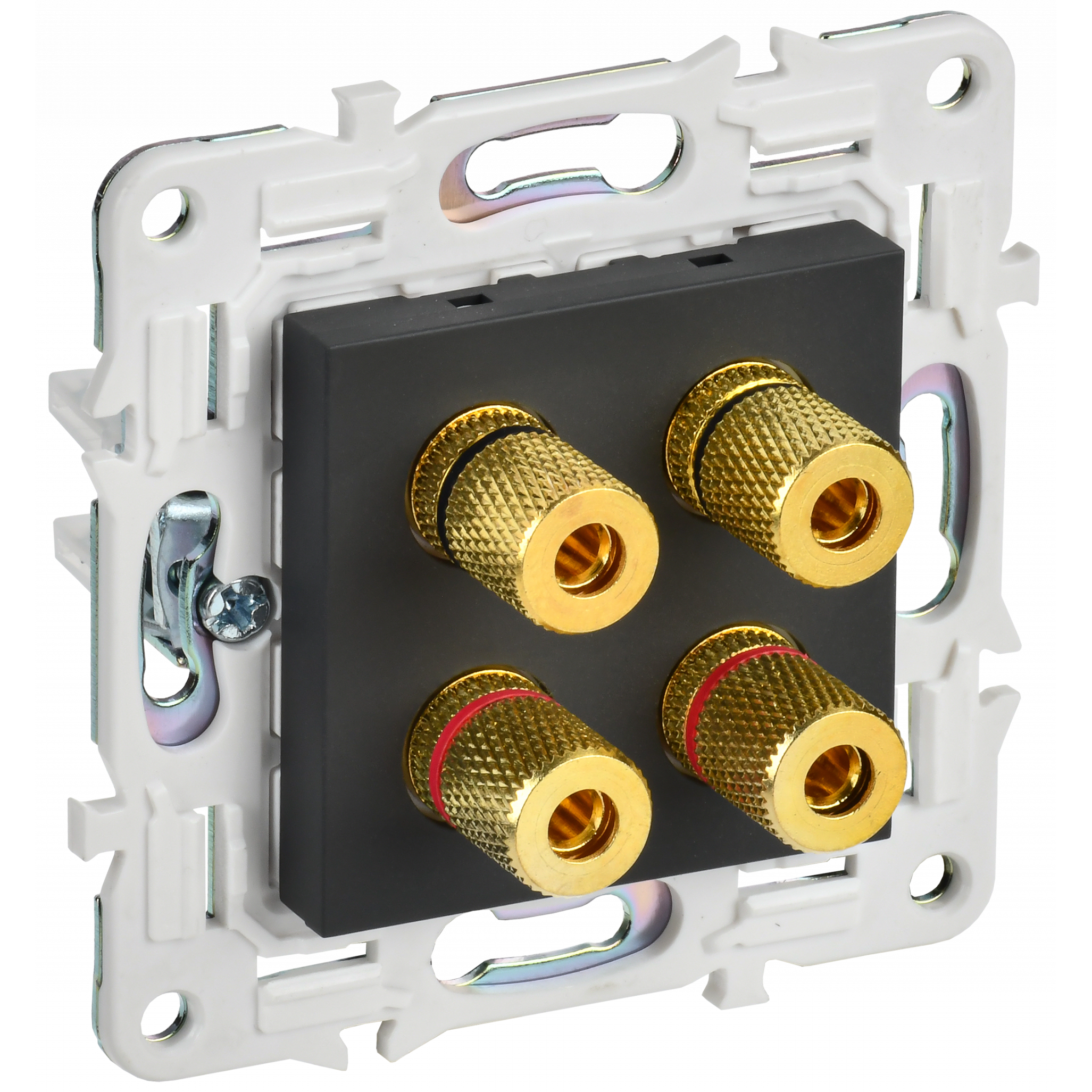 SKANDY Аудиорозетка 4-местная SK-A01G графит IEK