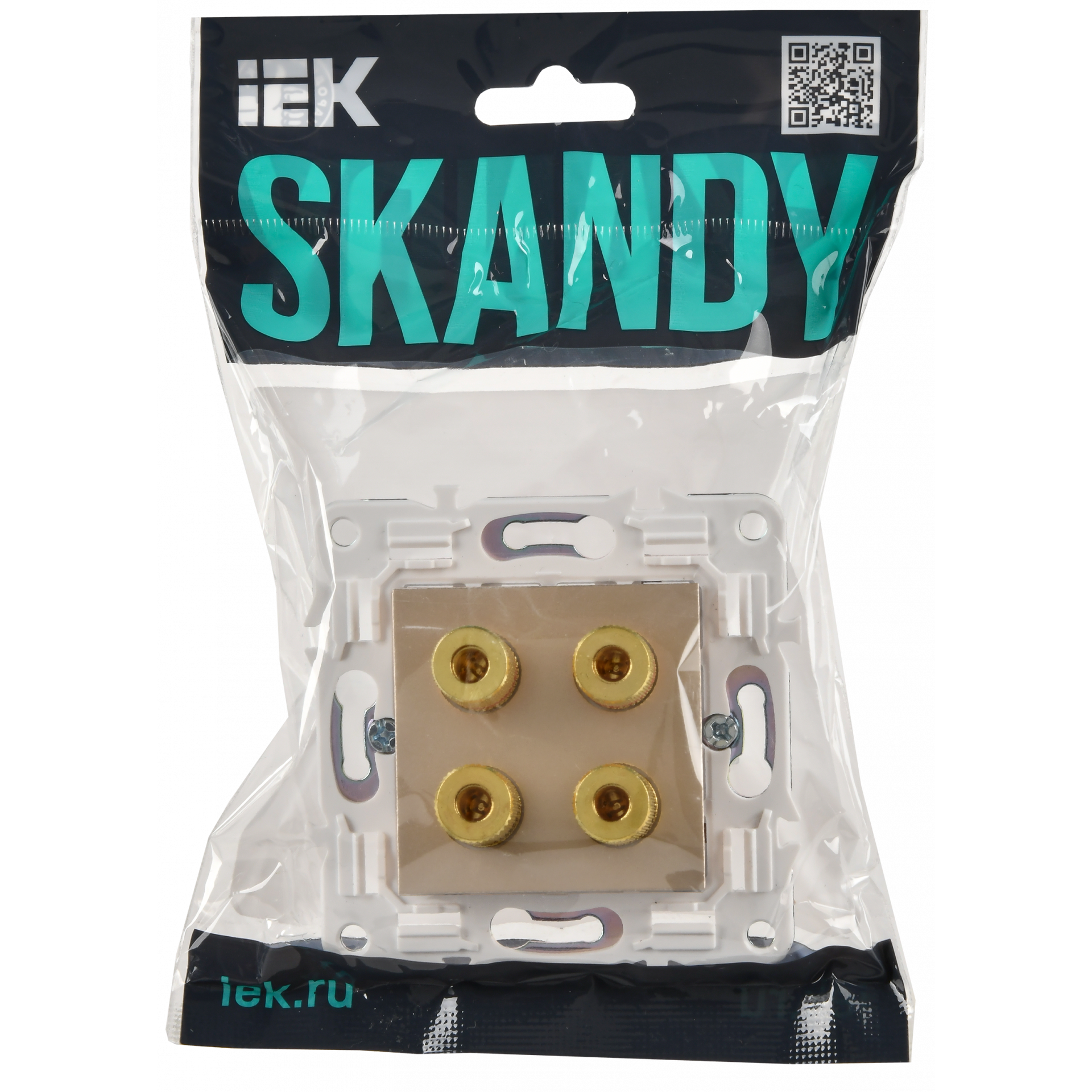 SKANDY Аудиорозетка 4-местная SK-A01Sa песочный IEK
