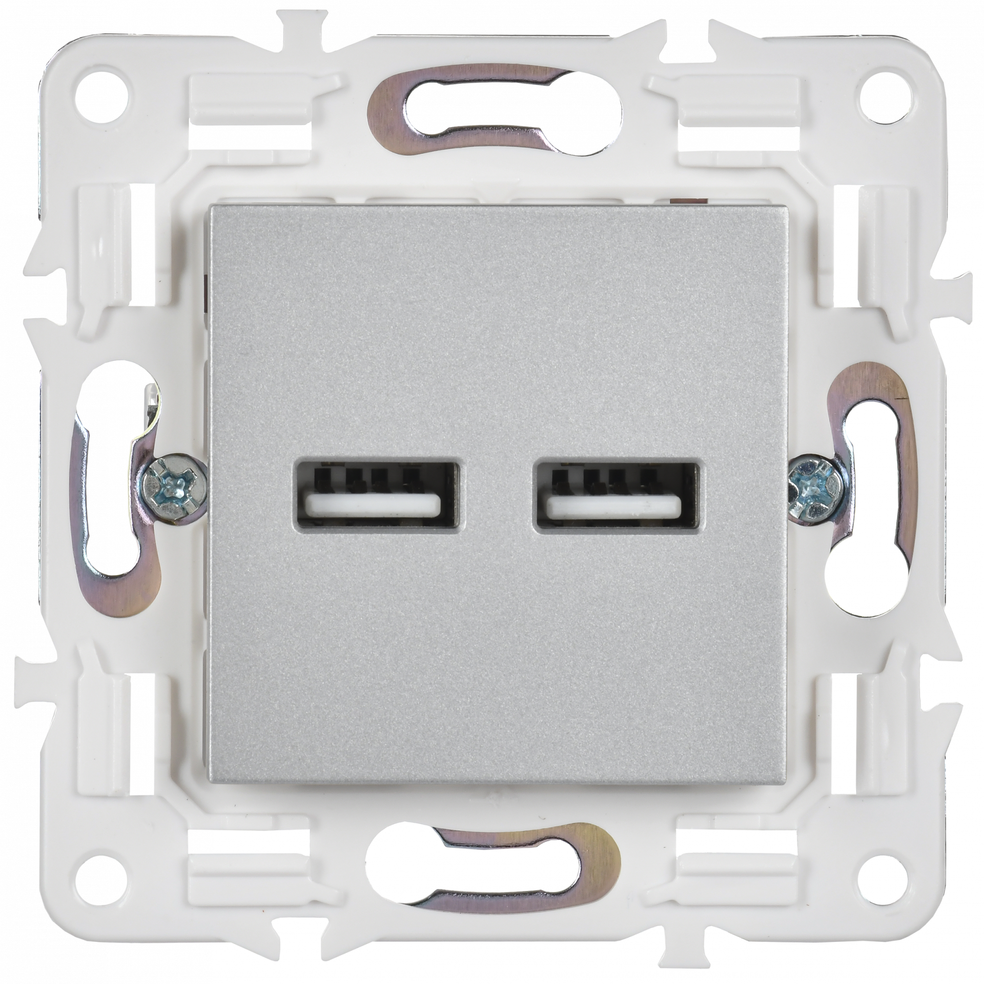 SKANDY Розетка USB A+A 3,1А SK-R15S серебряный IEK