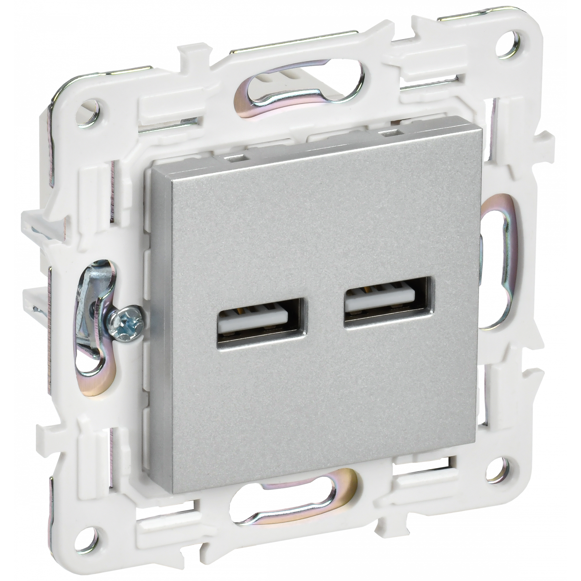SKANDY Розетка USB A+A 3,1А SK-R15S серебряный IEK