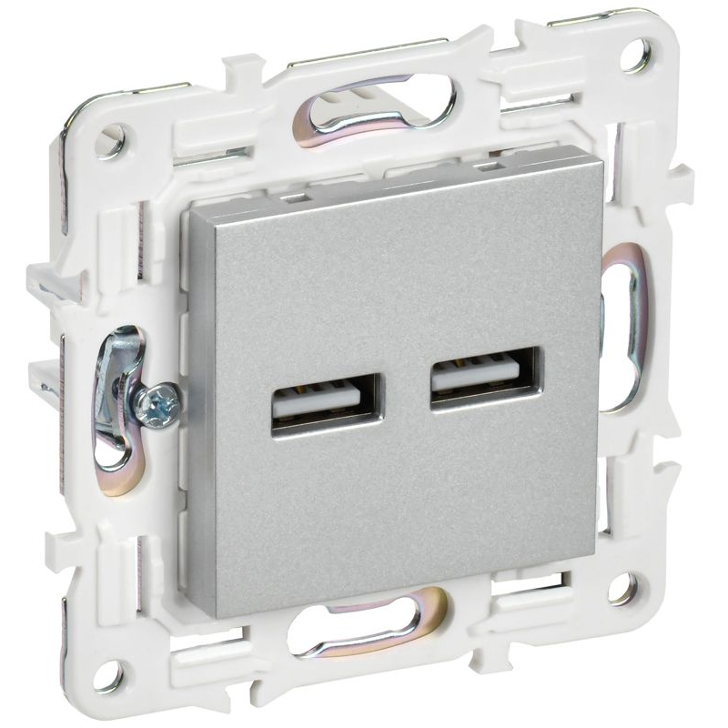 SKANDY Розетка USB A+A 3,1А SK-R15S серебряный IEK