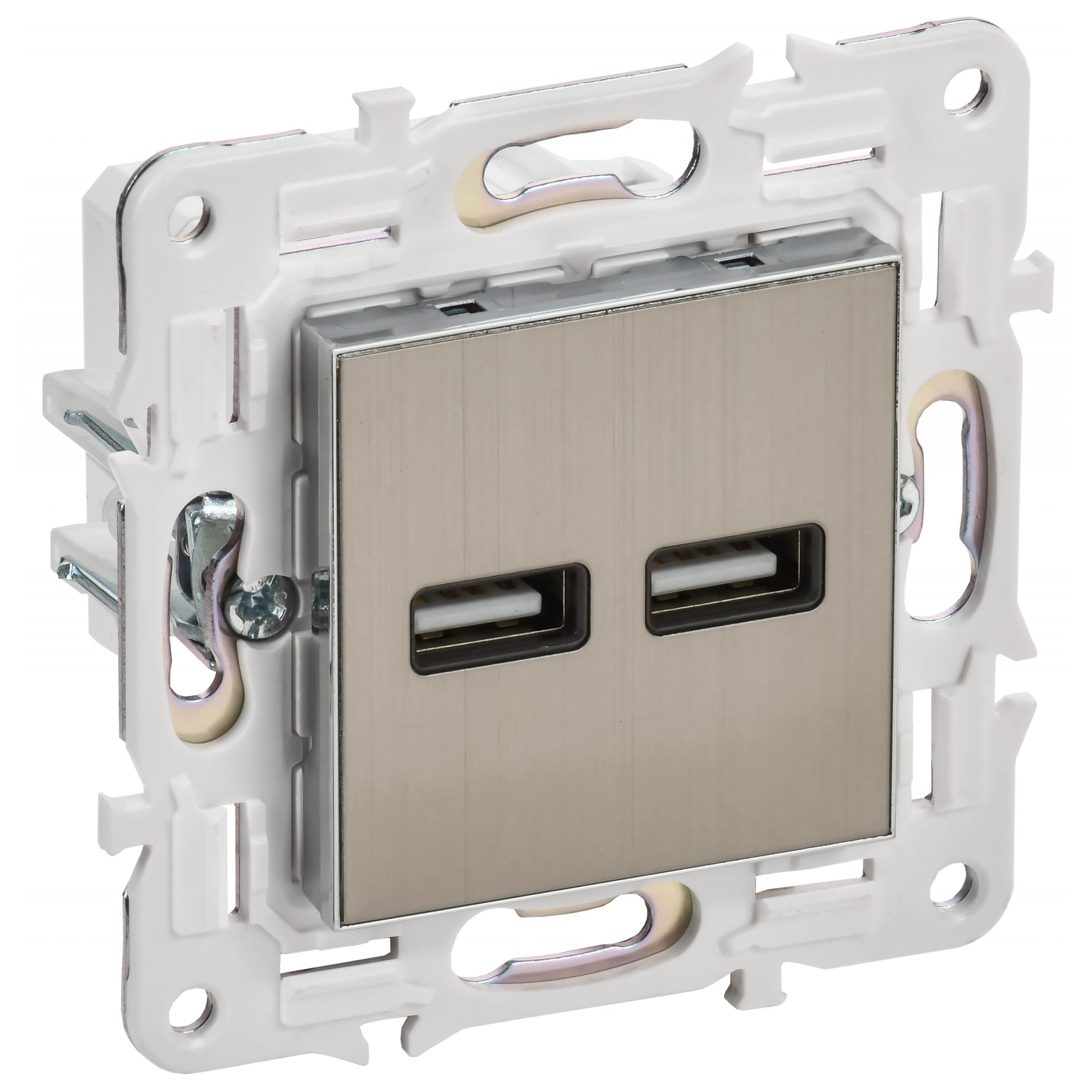 SKANDY Розетка USB A+A 3,1А SK-R15N металл никель IEK
