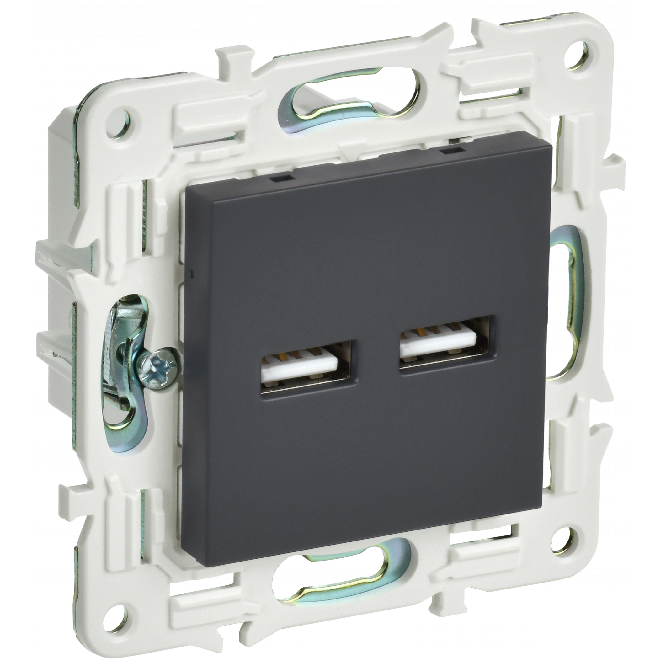 SKANDY Розетка USB A+A 3,1А SK-R15G графит IEK
