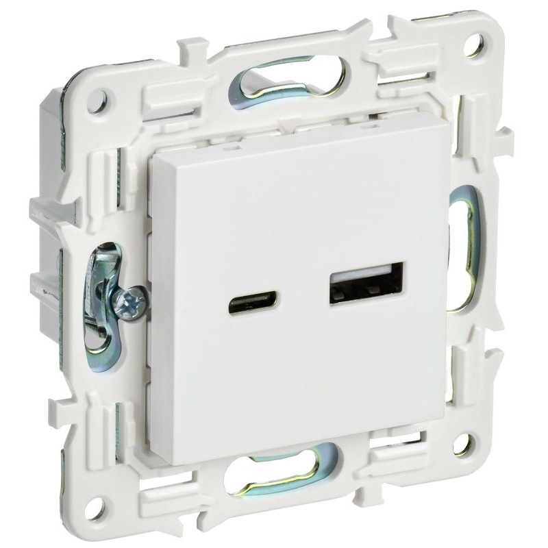 SKANDY Розетка USB A+C 18Вт SK-R13W арктический белый IEK