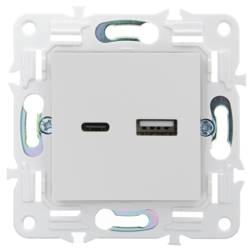 SKANDY Розетка USB A+C 18Вт SK-R13W арктический белый IEK