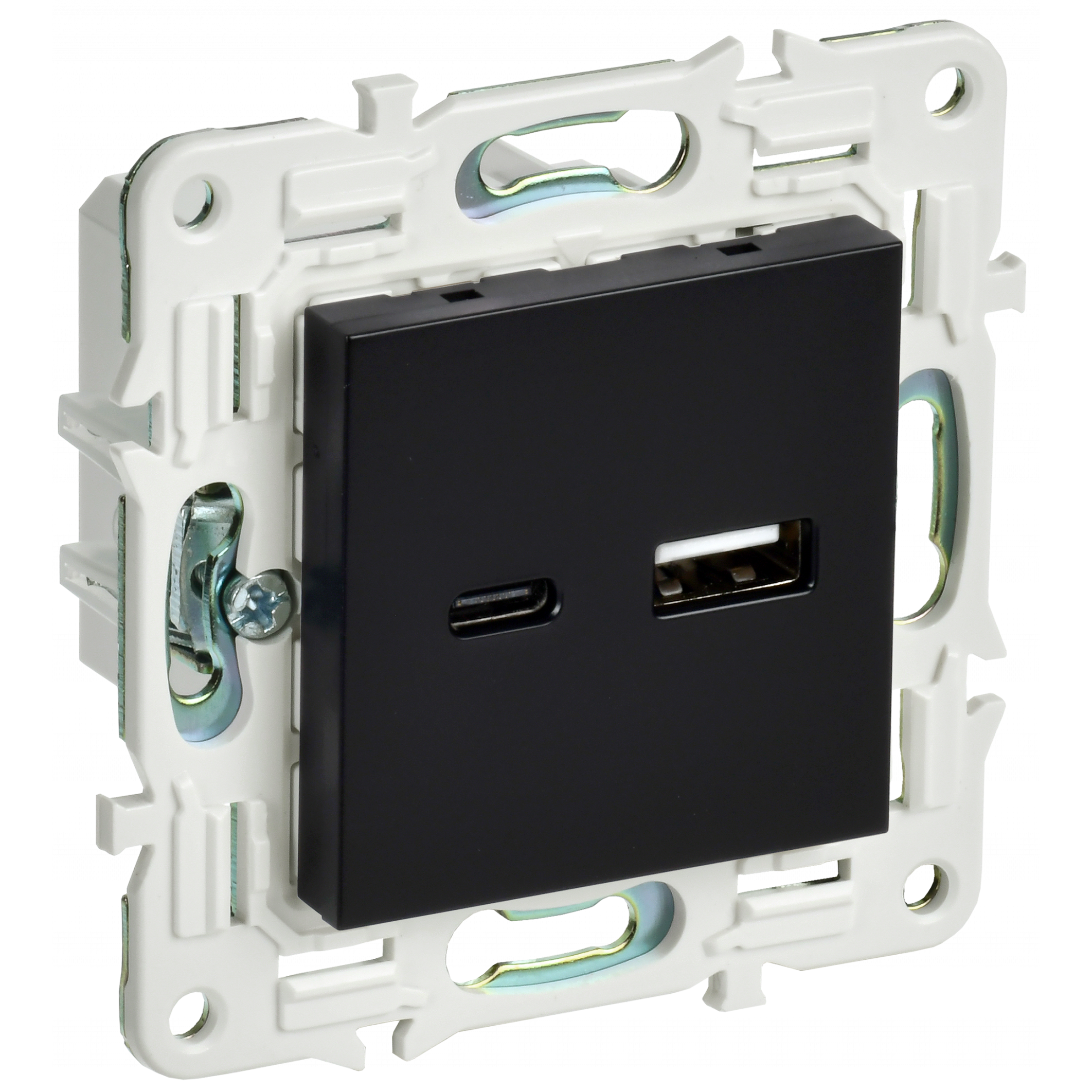 SKANDY Розетка USB A+C 18Вт SK-R13Bl черный IEK