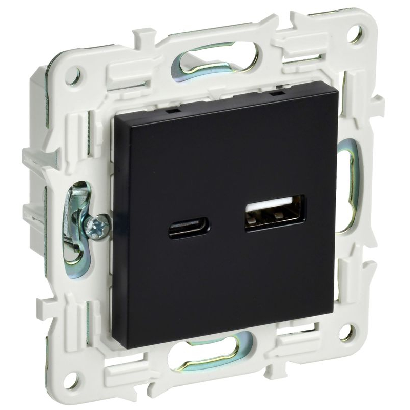 SKANDY Розетка USB A+C 18Вт SK-R13Bl черный IEK