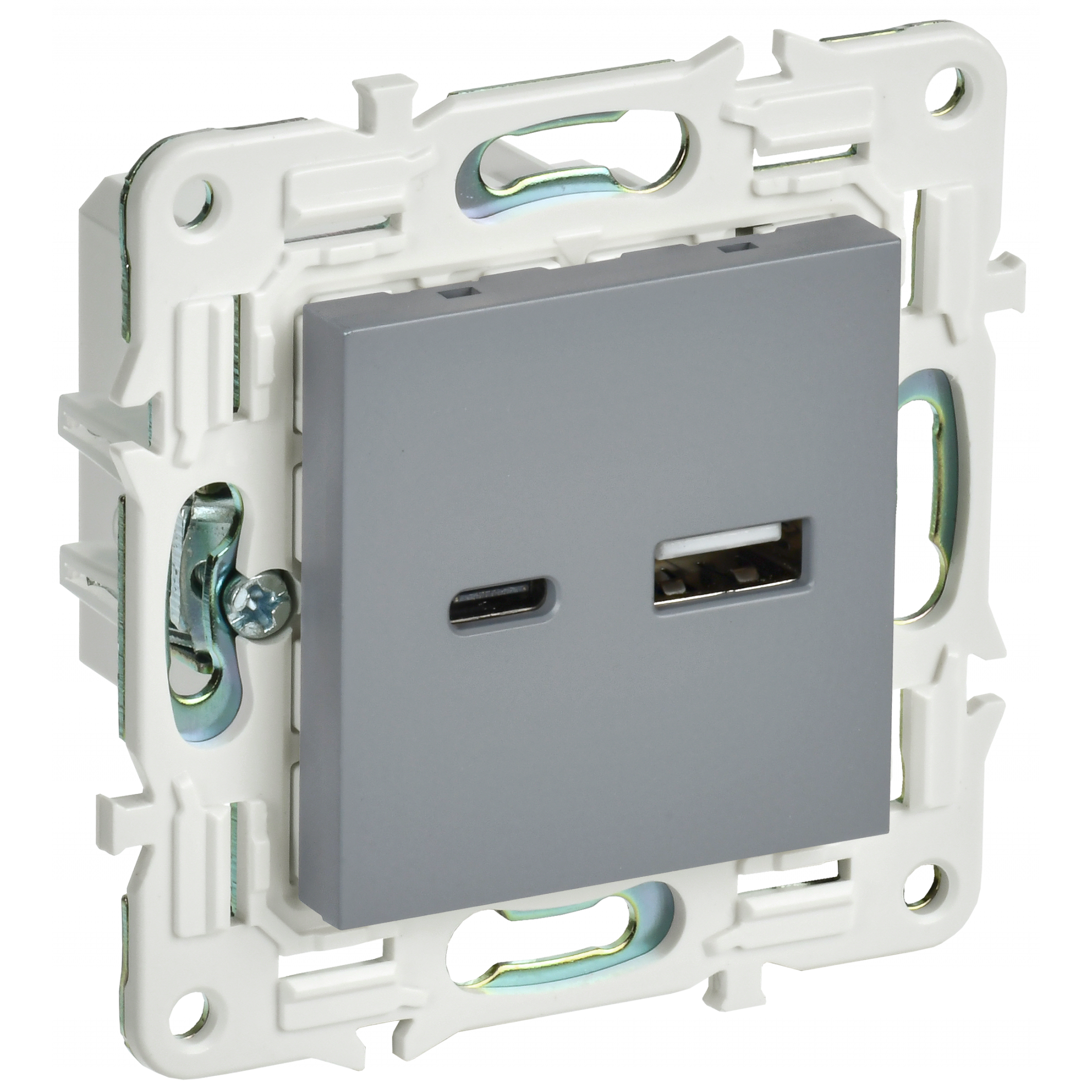 SKANDY Розетка USB A+C 18Вт SK-R13Gr серый IEK
