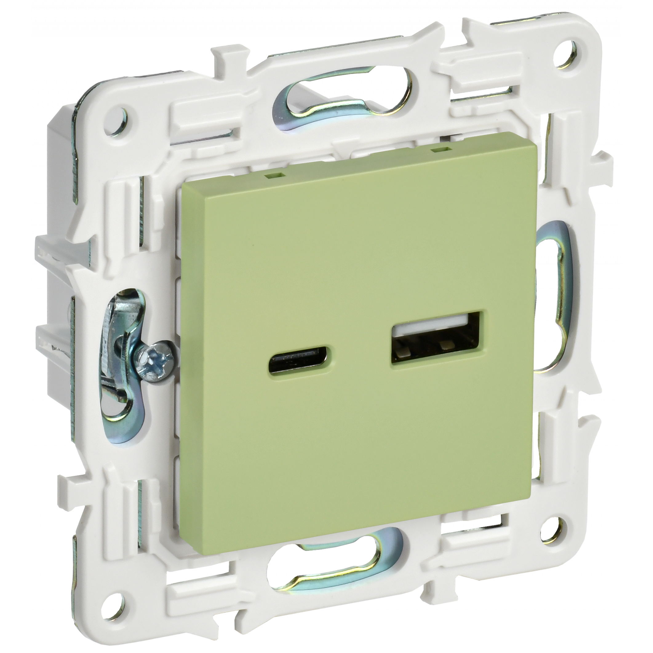 SKANDY Розетка USB A+C 18Вт SK-R13G мятный IEK