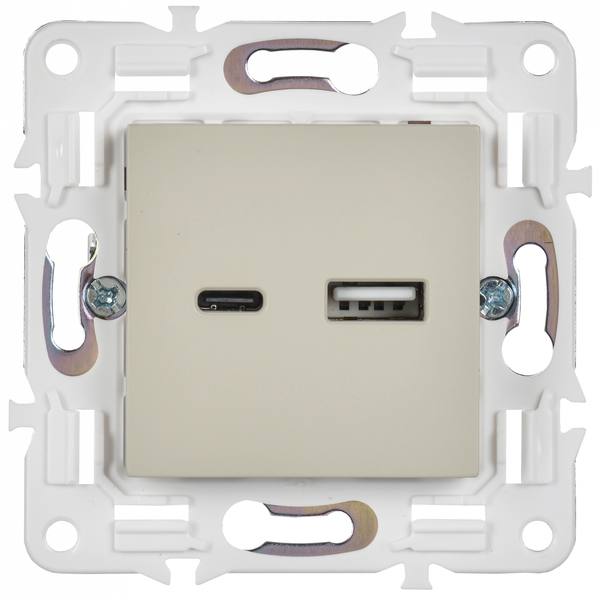 SKANDY Розетка USB A+C 18Вт SK-R13B бежевый IEK
