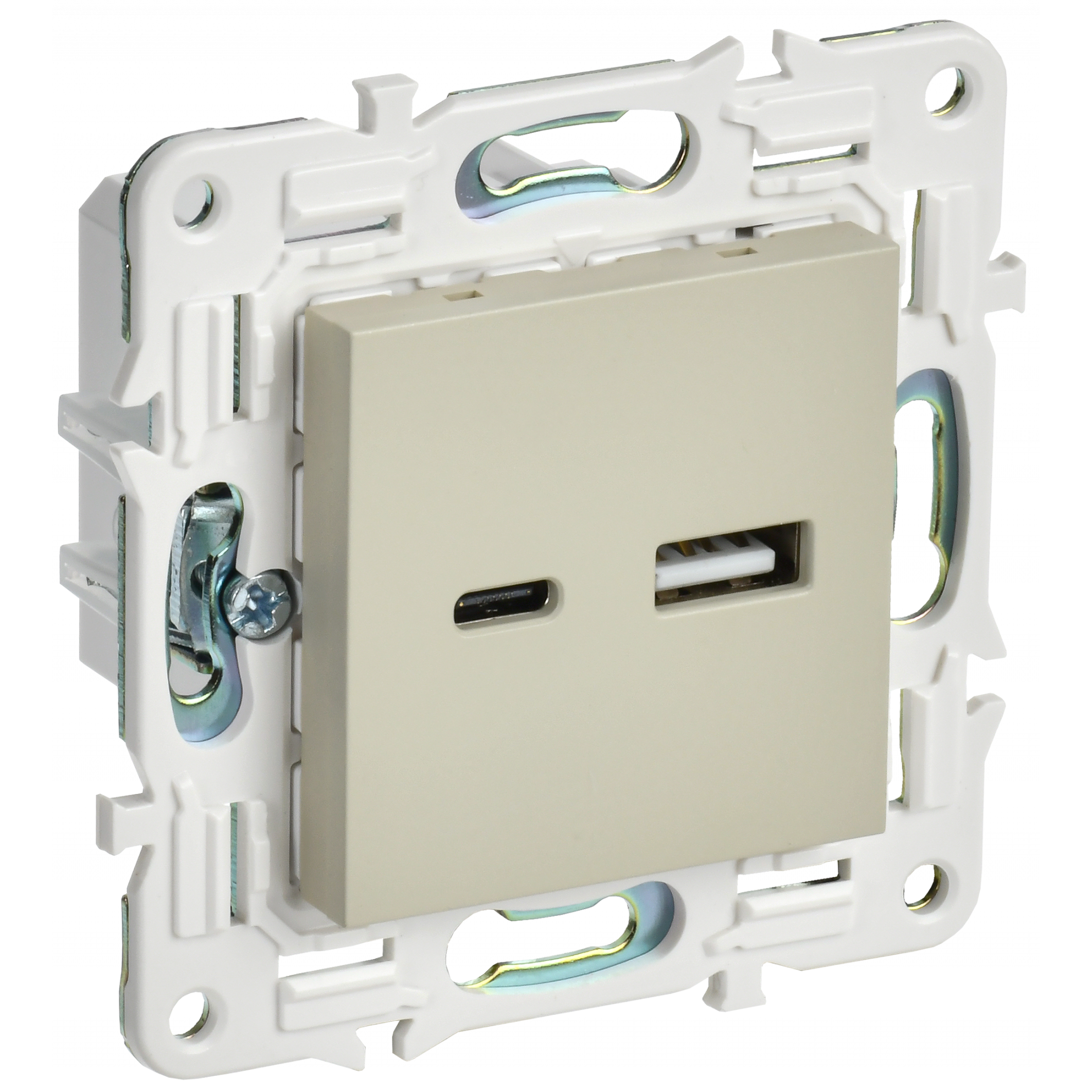 SKANDY Розетка USB A+C 18Вт SK-R13B бежевый IEK