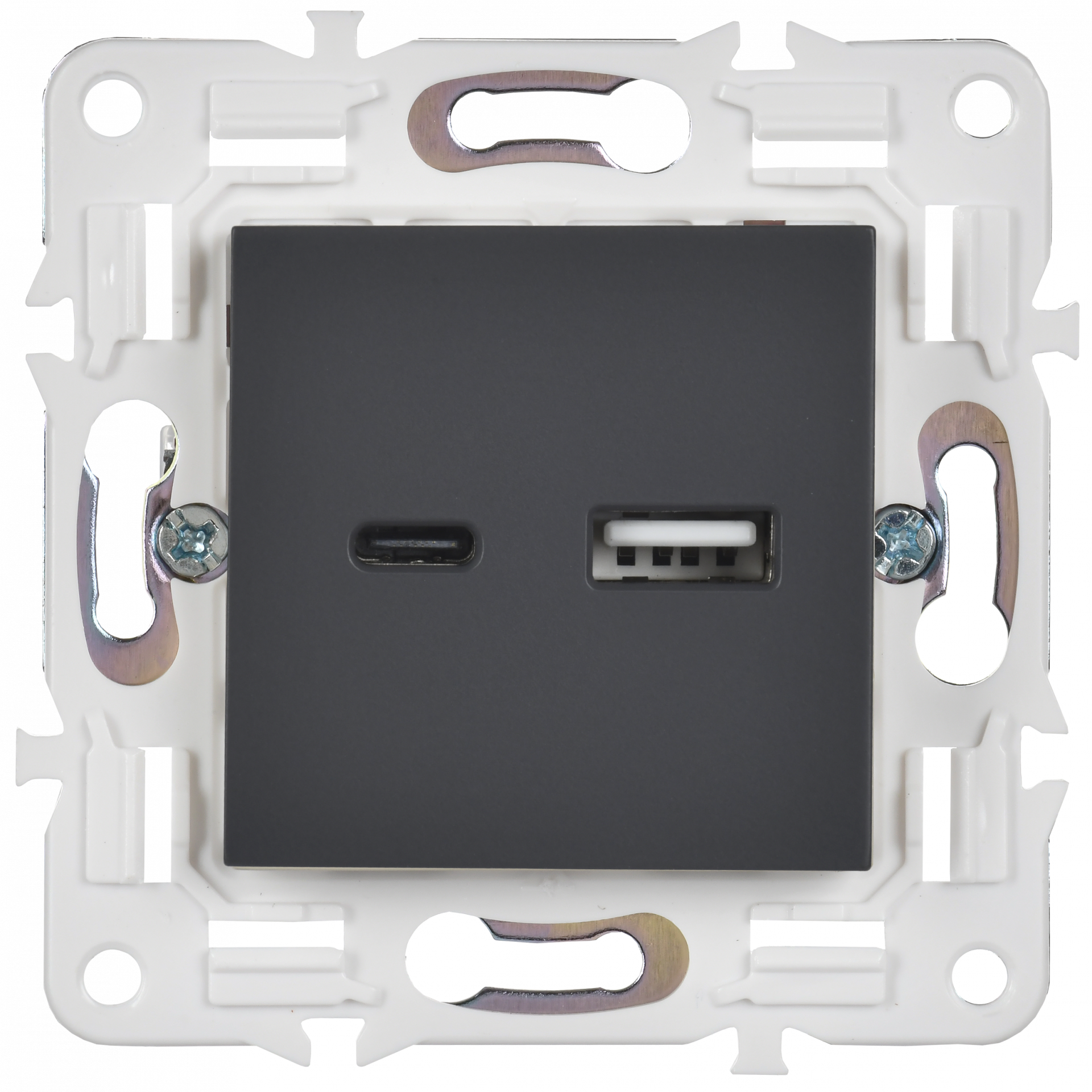SKANDY Розетка USB A+C 18Вт SK-R13T титан IEK