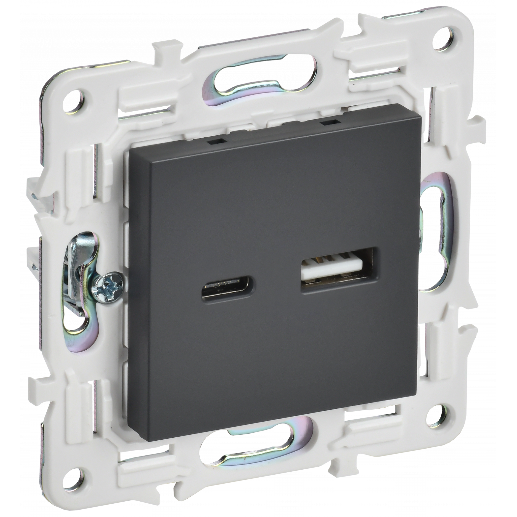 SKANDY Розетка USB A+C 18Вт SK-R13T титан IEK