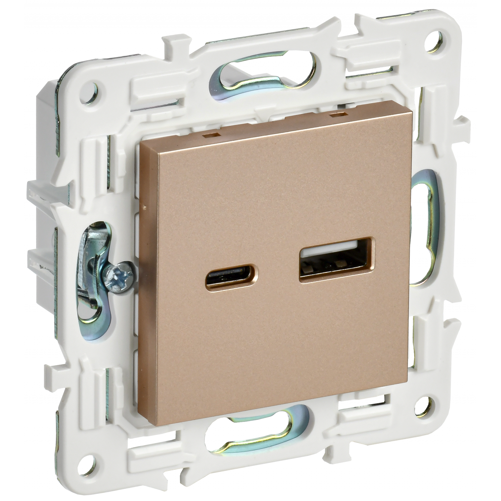 SKANDY Розетка USB A+C 18Вт SK-R13Sa песочный IEK
