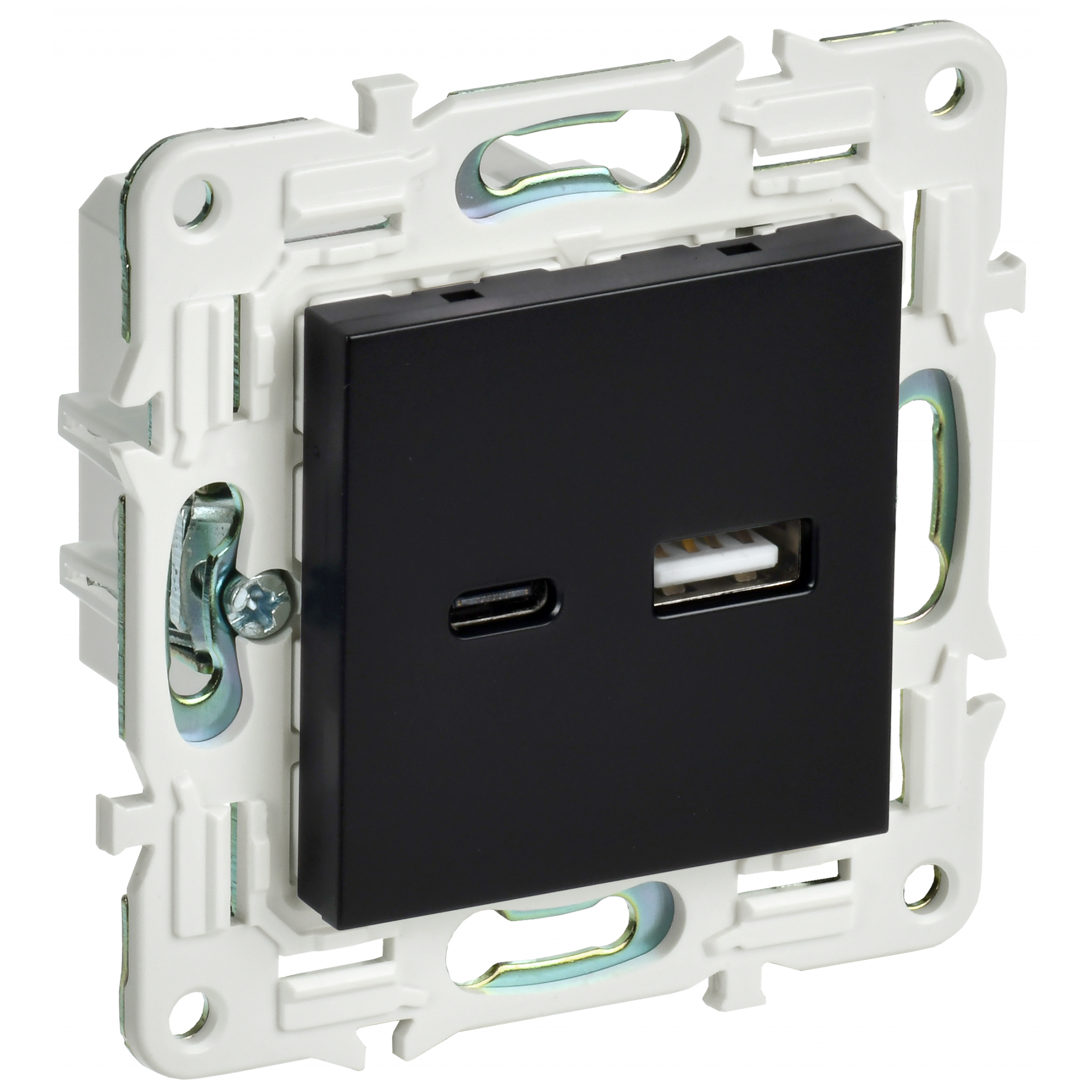 SKANDY Розетка USB A+C 3,1А SK-R14Bl черный IEK