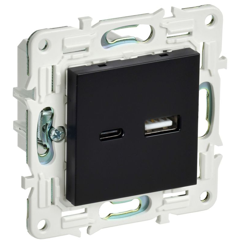 SKANDY Розетка USB A+C 3,1А SK-R14Bl черный IEK