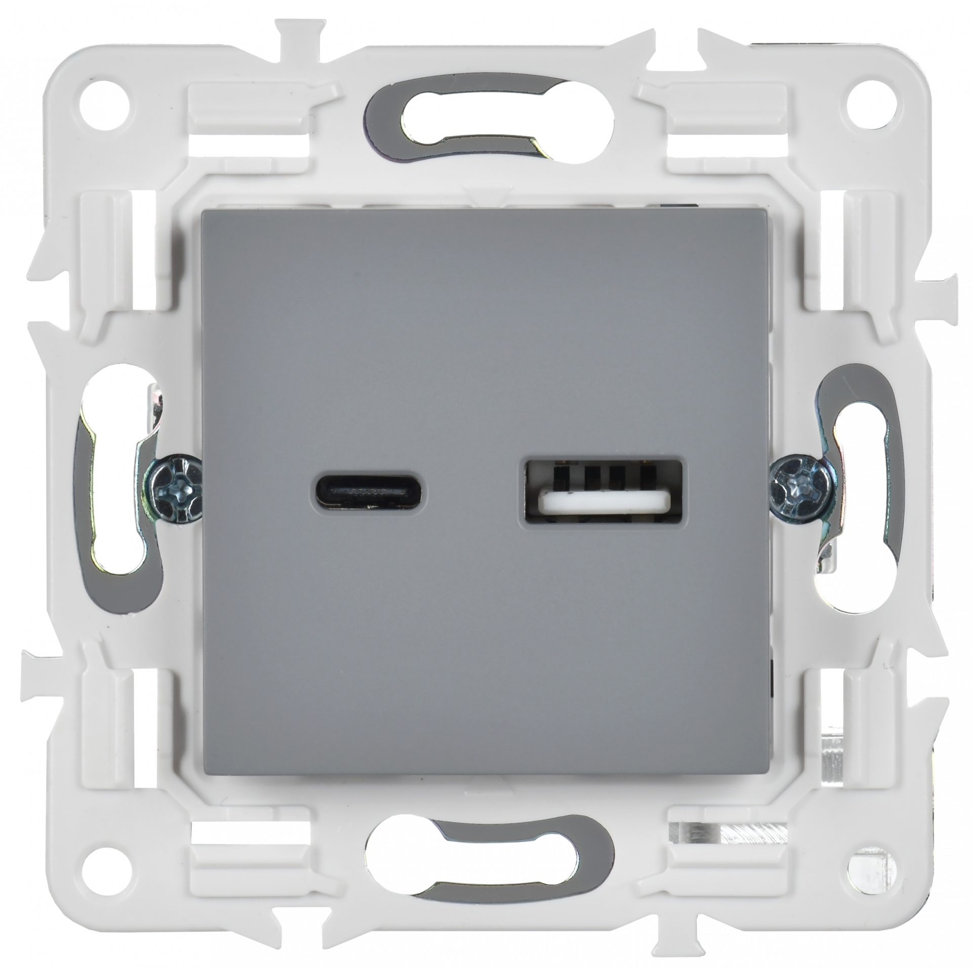 SKANDY Розетка USB A+C 3,1А SK-R14Gr серый IEK