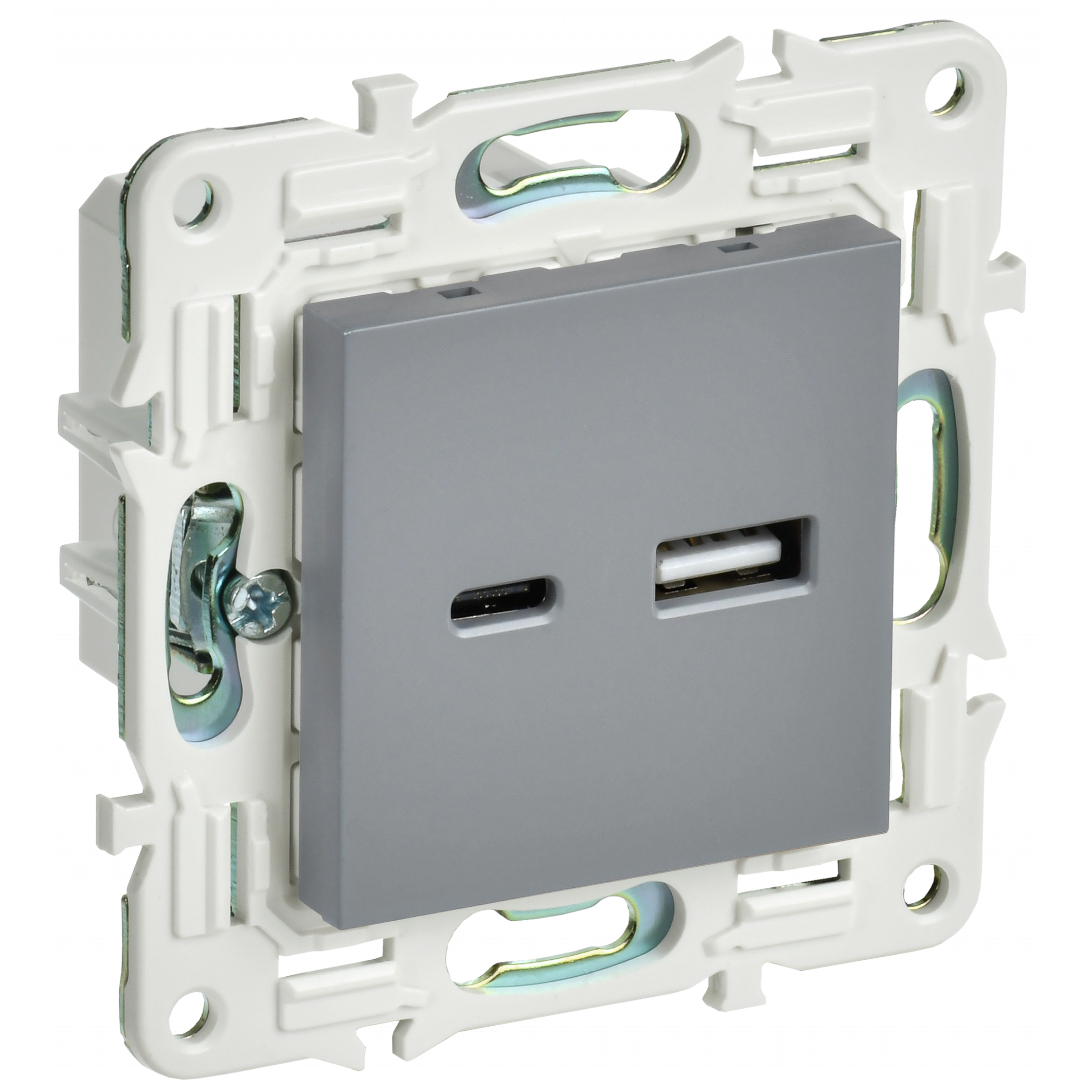 SKANDY Розетка USB A+C 3,1А SK-R14Gr серый IEK