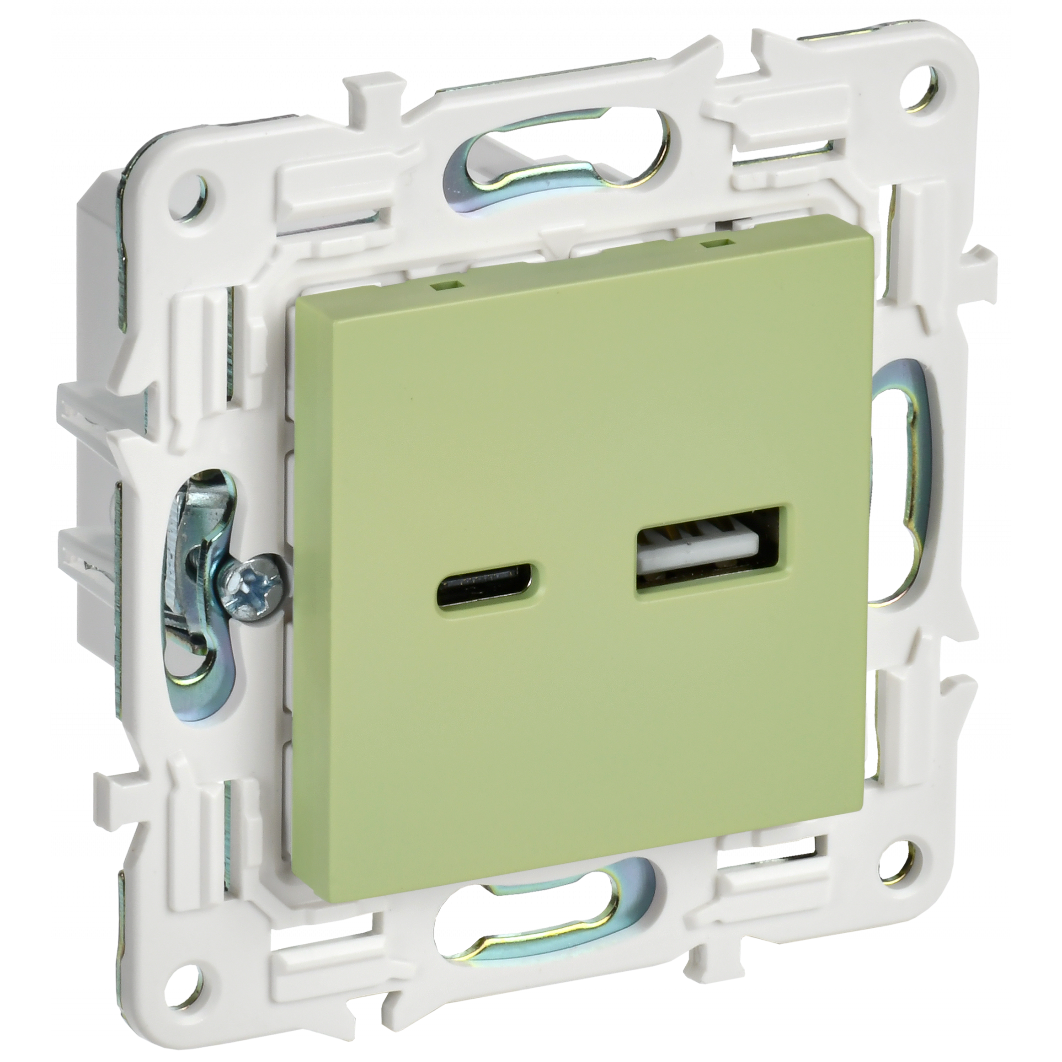 SKANDY Розетка USB A+C 3,1А SK-R14G мятный IEK