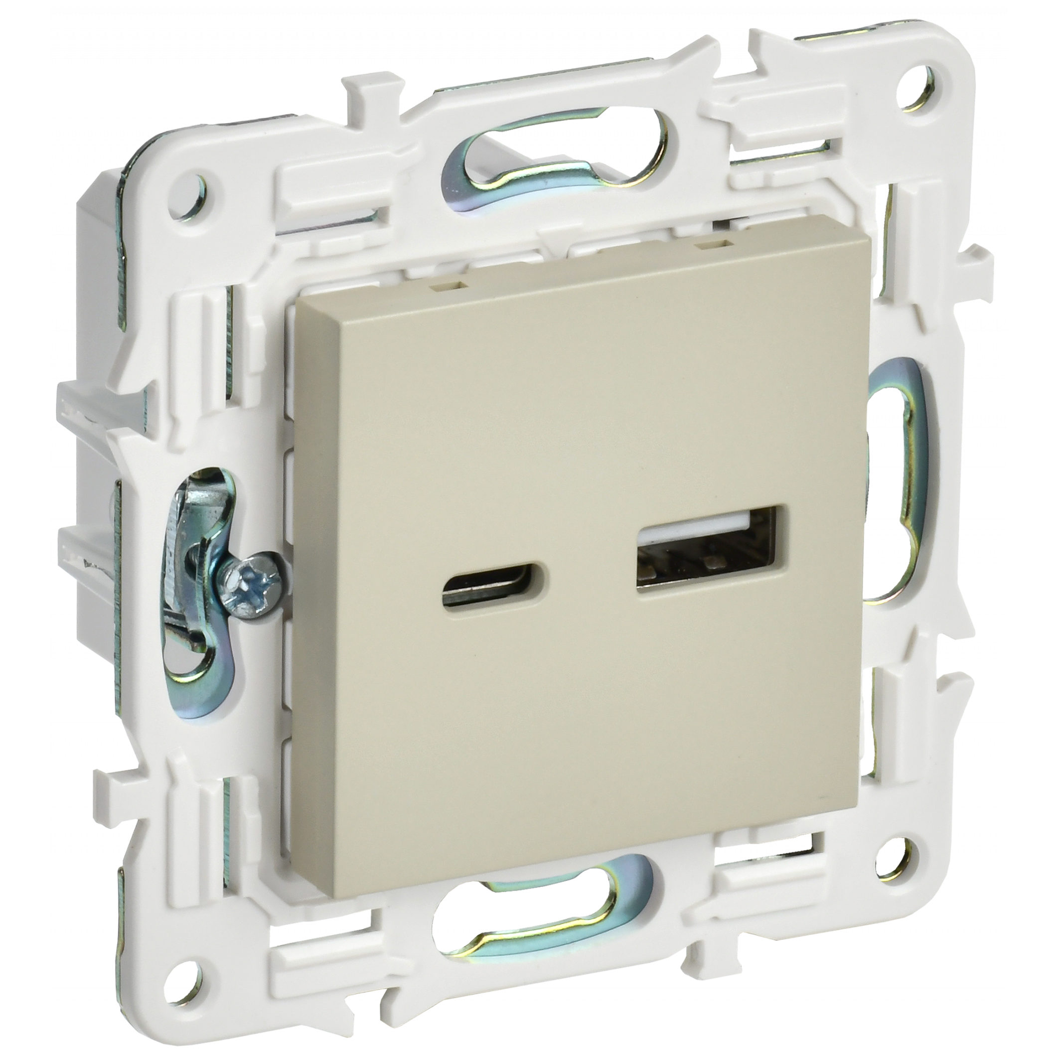 SKANDY Розетка USB A+C 3,1А SK-R14B бежевый IEK