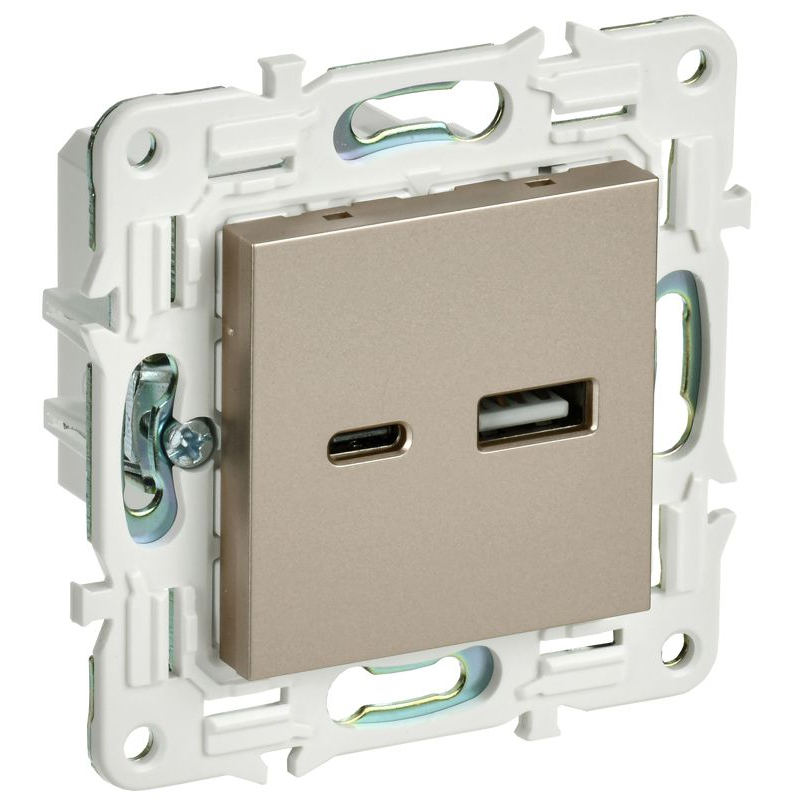 SKANDY Розетка USB A+C 3,1А SK-R14Sh шампань IEK