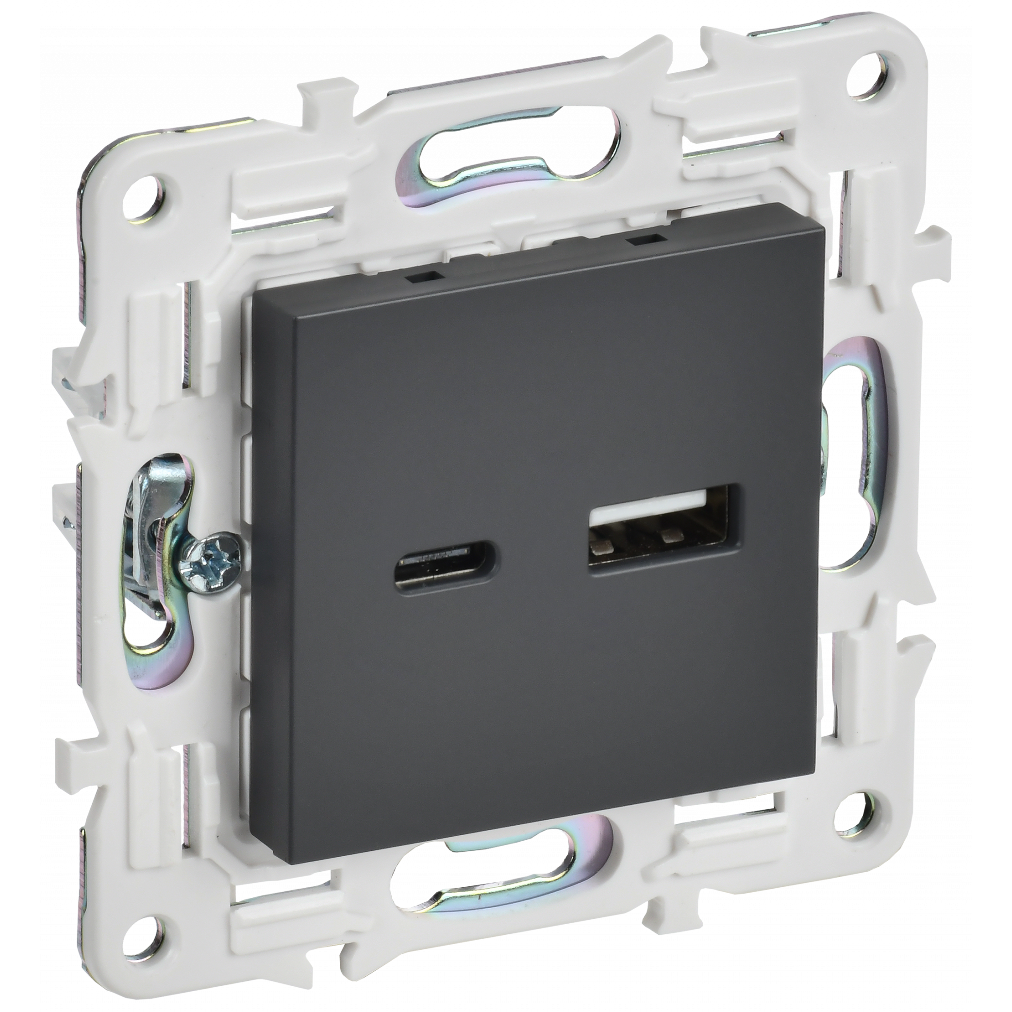 SKANDY Розетка USB A+C 3,1А SK-R14T титан IEK