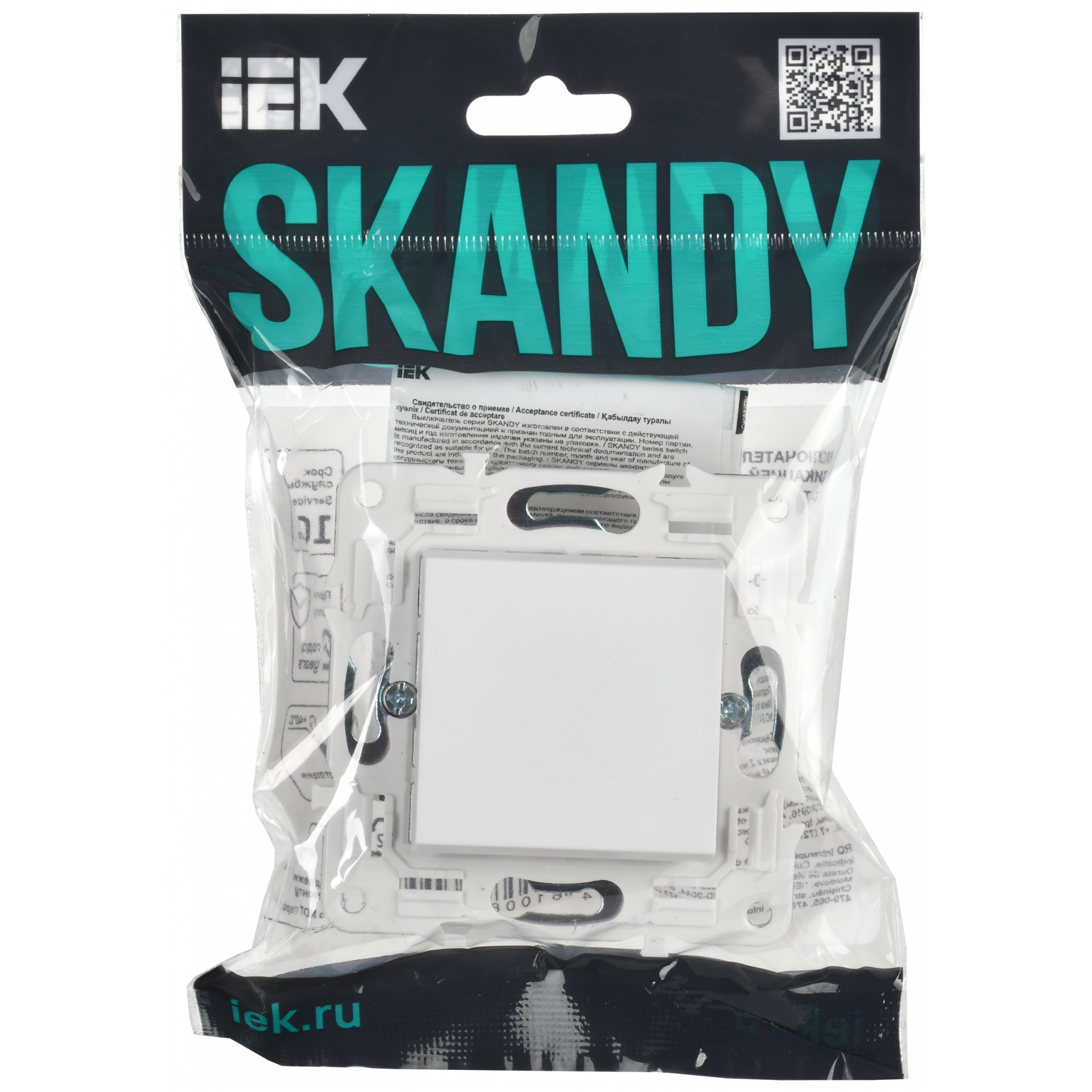 SKANDY Выключатель 1-клавишный 10А SK-V01W арктический белый IEK