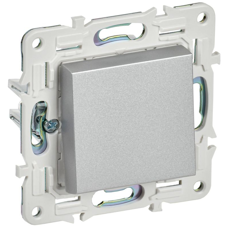 SKANDY Выключатель 1-клавишный 10А SK-V01S серебряный IEK