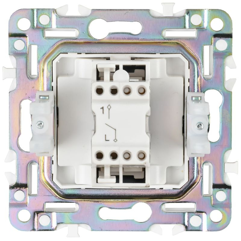 SKANDY Выключатель 1-клавишный 10А SK-V01N металл никель IEK