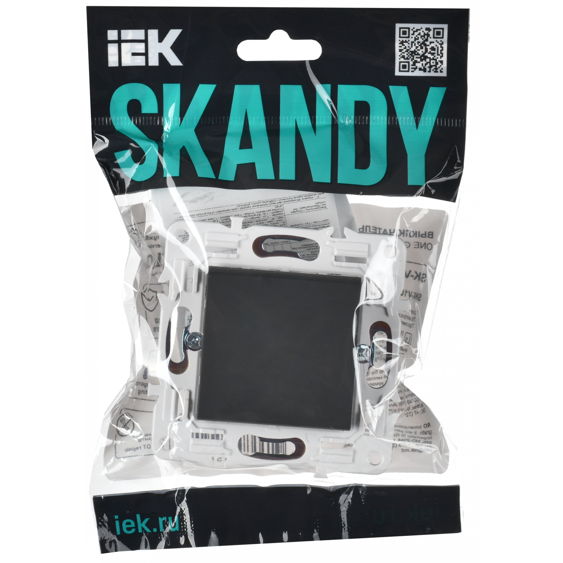 SKANDY Выключатель 1-клавишный 10А SK-V01G графит IEK