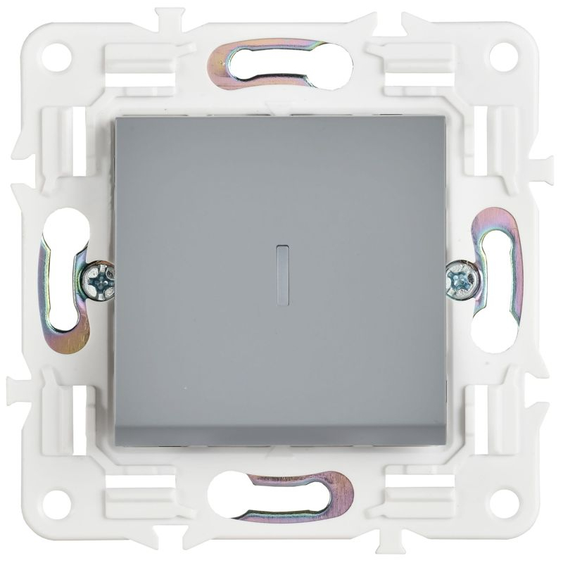 SKANDY Выключатель 1-клавишный с индикацией 10А SK-V07Gr серый IEK