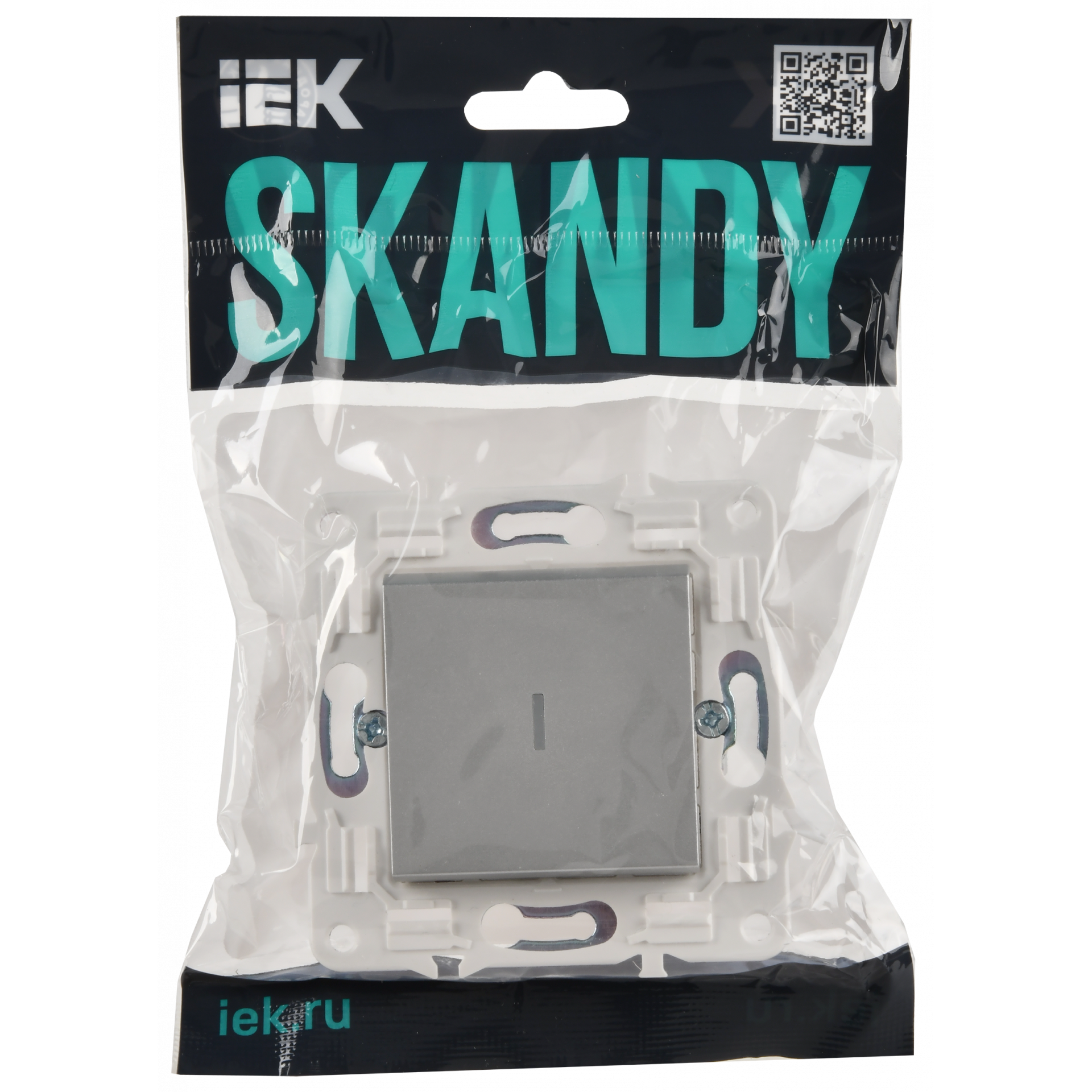 SKANDY Выключатель 1-клавишный с индикацией 10А SK-V07S серебряный IEK