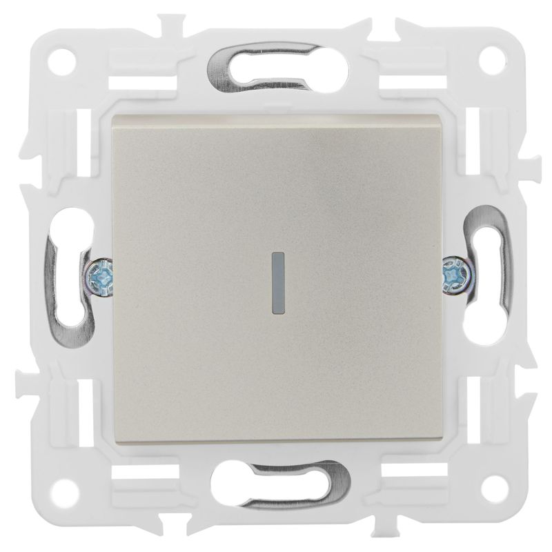 SKANDY Выключатель 1-клавишный с индикацией 10А SK-V07Sh шампань IEK