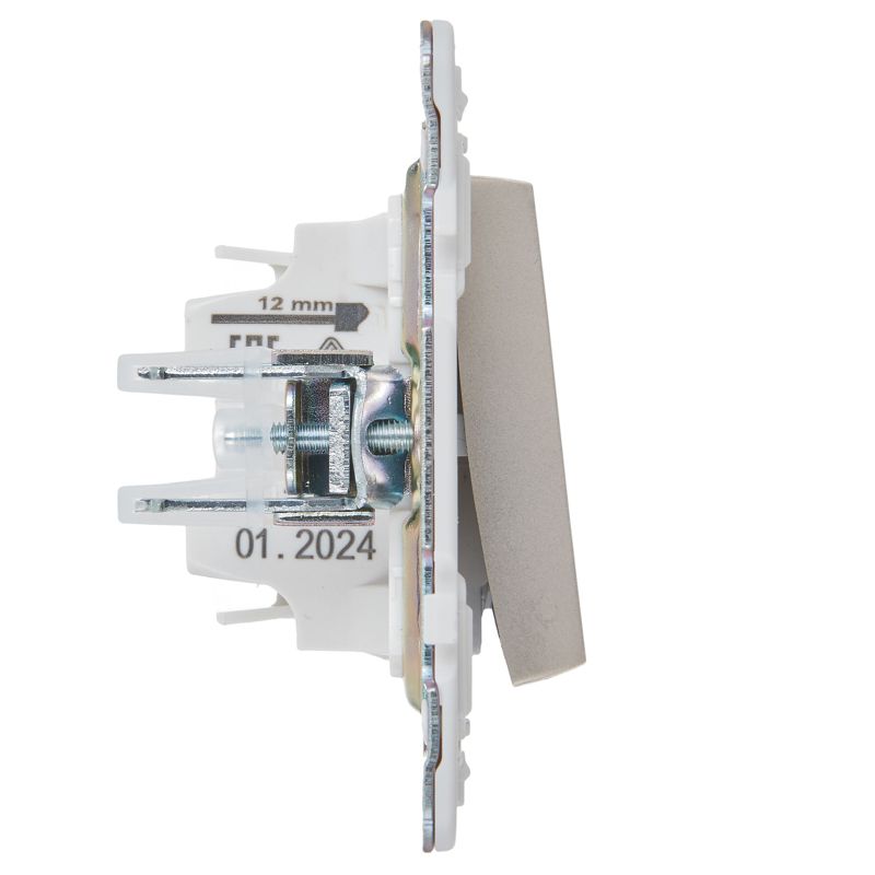 SKANDY Выключатель 1-клавишный с индикацией 10А SK-V07Sh шампань IEK